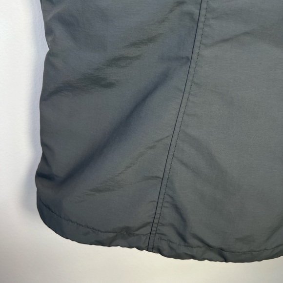 Lands End Women's Jacket Gray Lined Pockets Tuck Away Hood Cinch Hem Large Nylon - Picture 10 of 16